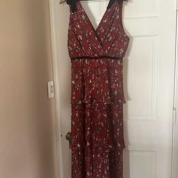 Lulu's Red Floral Maxi Dress - Picture 2 of 4